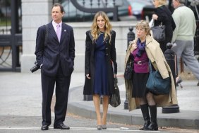 Sarah Jessica Parker, blue dress, jacket, Washington D.C.